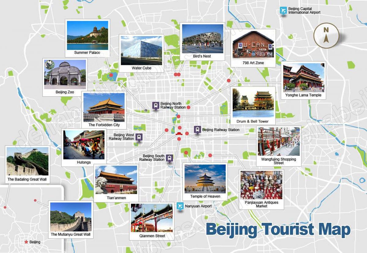 Beijing (Peking) sightseeing kaart