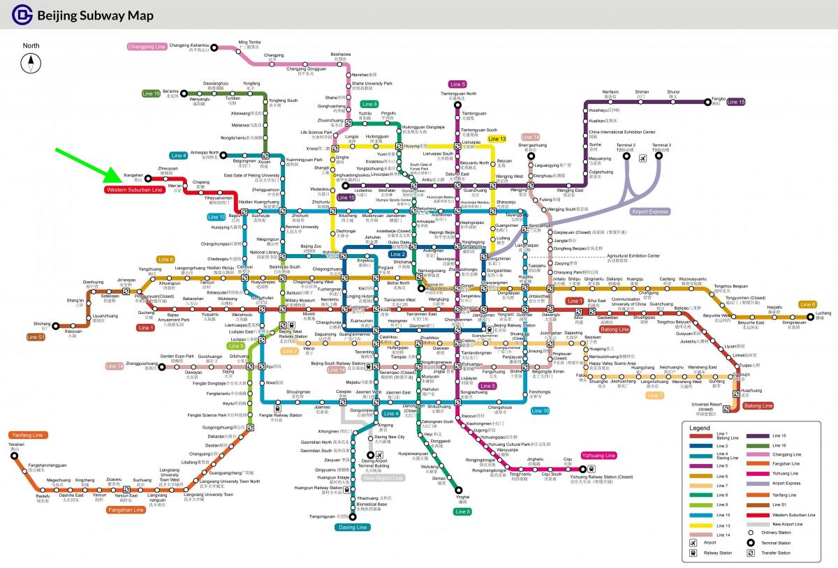 Beijing (Peking) tram stations kaart