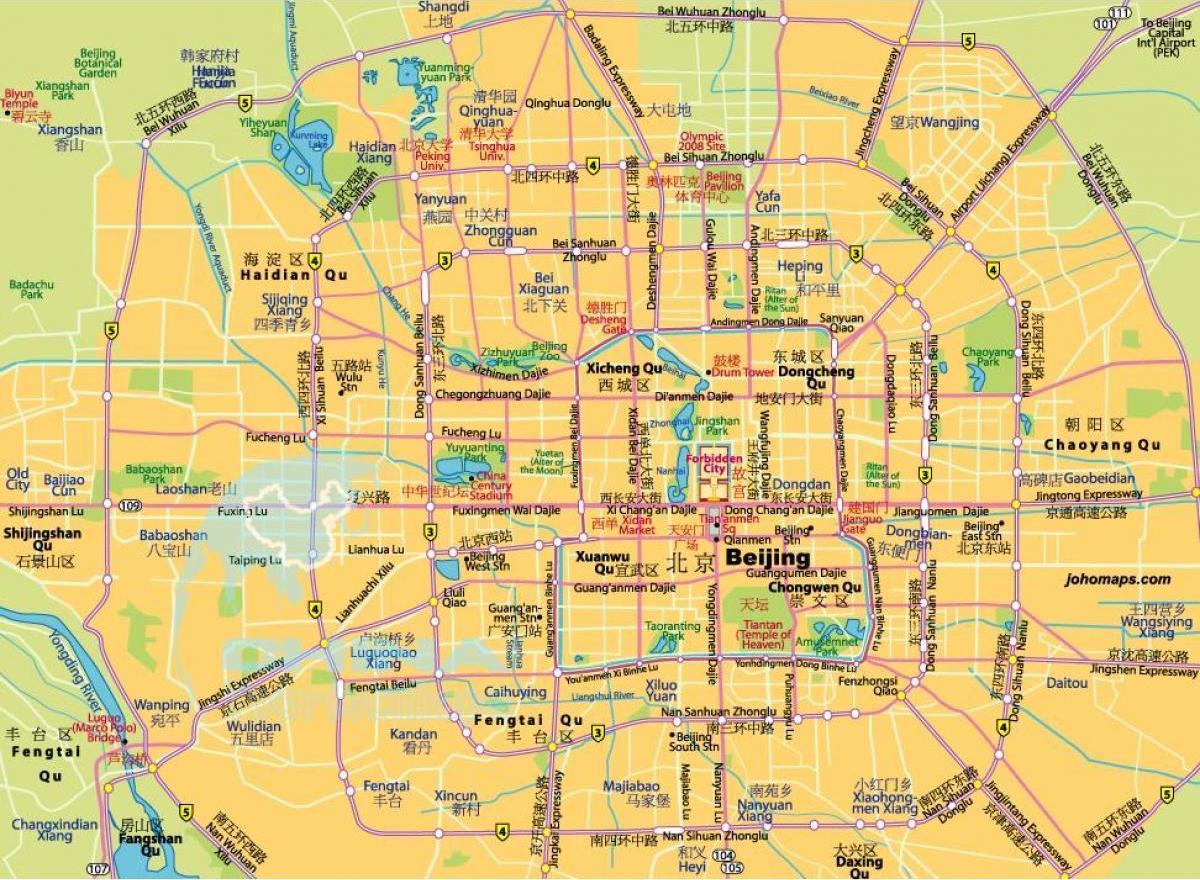 Beijing (Peking) wegenkaart